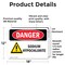 Signmission Sodium Hypochlorite Danger Sign, Vinyl Decal, 18in W x 12in L, 2PK OS-2PACK-DS-D-1218-L-2042 - alternate 6